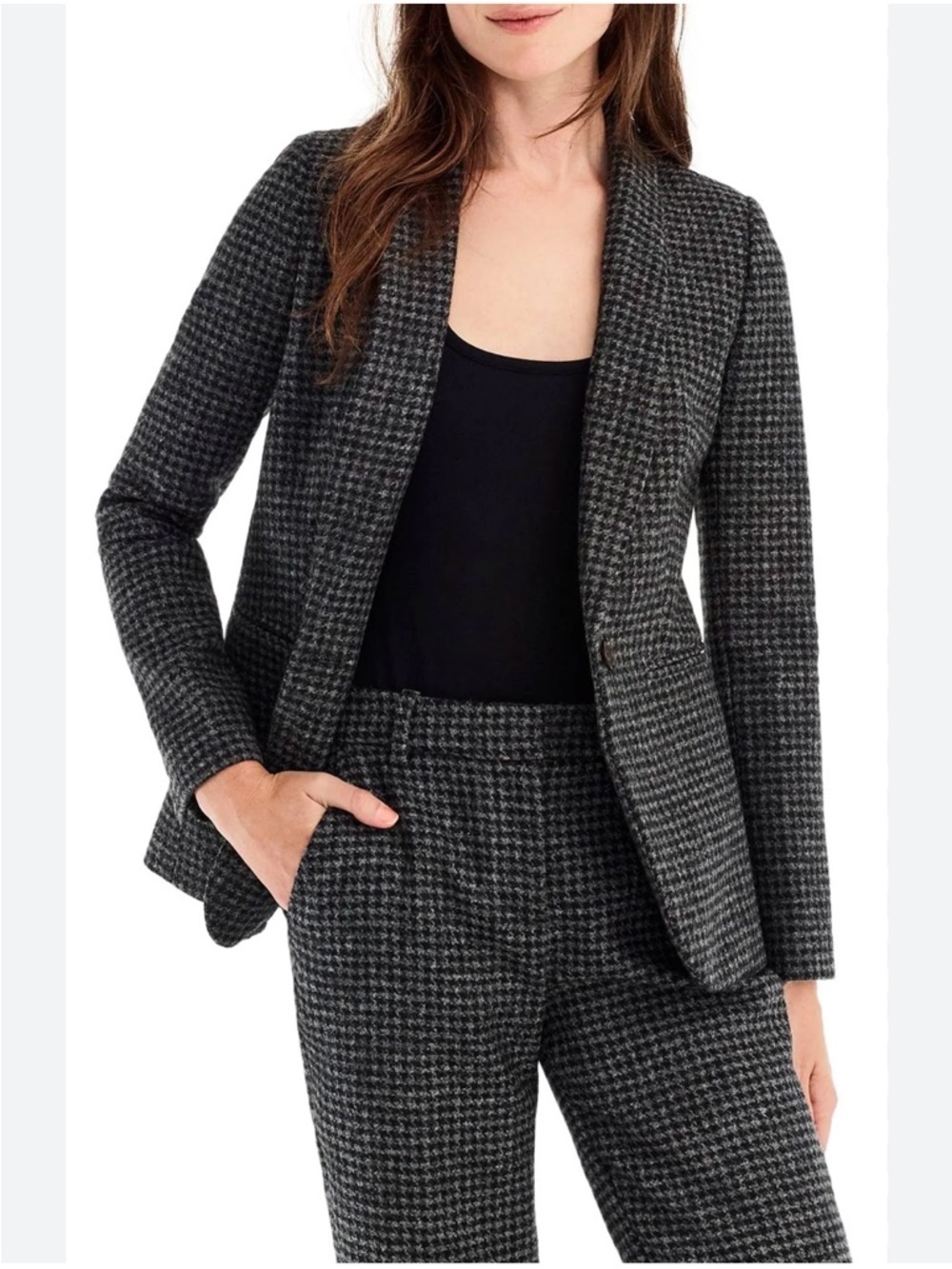 J. Crew Parke Houndstooth Wool Blazer Size 4 - Picture 12 of 12